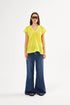 Rabens Saloner cotton v-neck top dipsy sunshine yellow